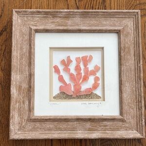 Framed Coral Art with Pink Accents